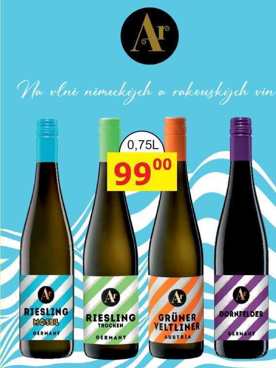 Ar víno, různé druhy 0,75L