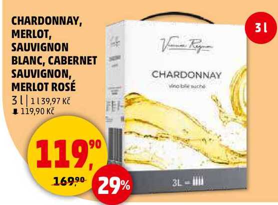 CHARDONNAY, MERLOT, SAUVIGNON BLANC, 3 l 
