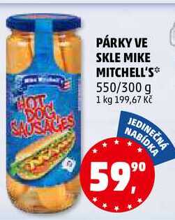 PÁRKY VE SKLE MIKE MITCHELL'S, 550/300 g 