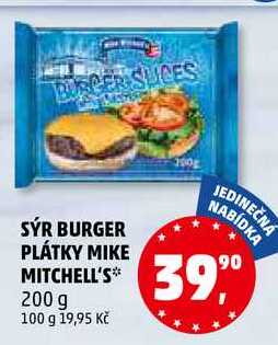 SÝR BURGER PLÁTKY MIKE MITCHELL'S, 200 g 