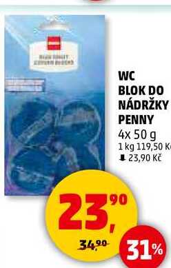 WC BLOK DO NÁDRŽKY PENNY, 4x 50 g 
