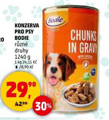 KONZERVA PRO PSY BODIE různé druhy, 1240 g 
