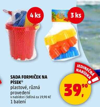 SADA FORMIČEK NA PÍSEK plastové, různá provedení, 1 balení