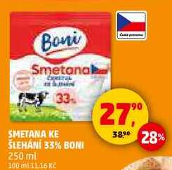 SMETANA KE ŠLEHÁNÍ 33% BONI, 250 ml  