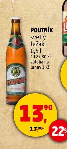 POUTNE POUTNÍK světlý ležák, 0,5 l