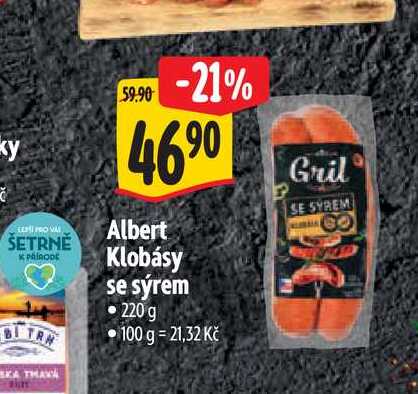  Albert Klobásy se sýrem 220 g 