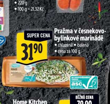   Pražma v česnekovo-bylinkové marinádě  100 g