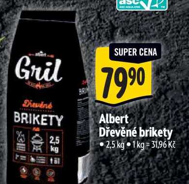   Albert Dřevěné brikety 2,5 kg  