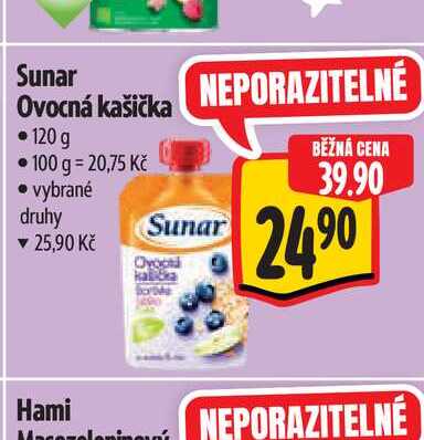 Sunar Ovocná kašička  120 g 