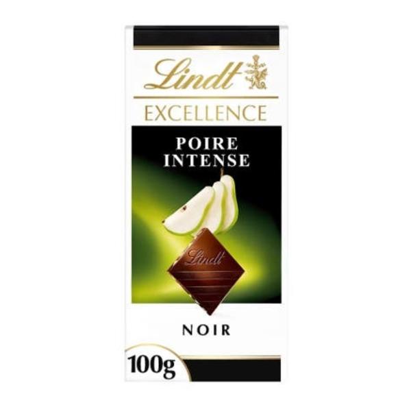 Lindt Excellence Hořká čokoláda s hruškovou náplní a kousky mandlí