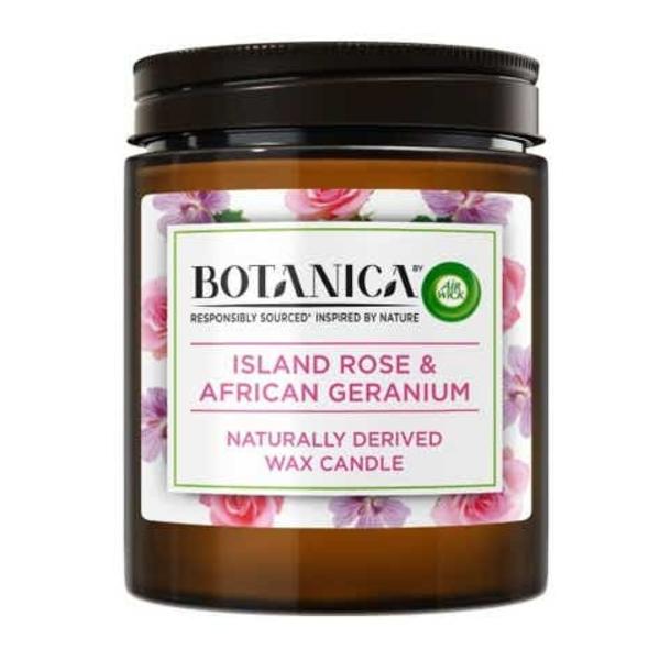 Air Wick Botanica Svíčka - Exotická růže a africká pelargónie 205 g
