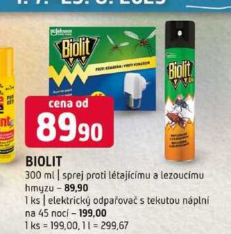 Biolit 300 ml sprej proti létajícímu a lezoucímu hmyzu 