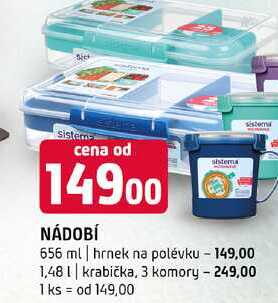 Nádobí 656 ml hrnek na polévku krabička, 3 komory