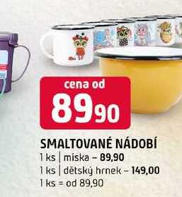 Smaltované nádobí 1 ks miska 1 ks dětský hrnek 