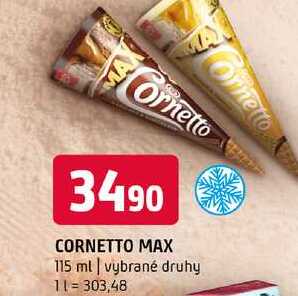 Cornetto max 115 ml vybrané druhy 