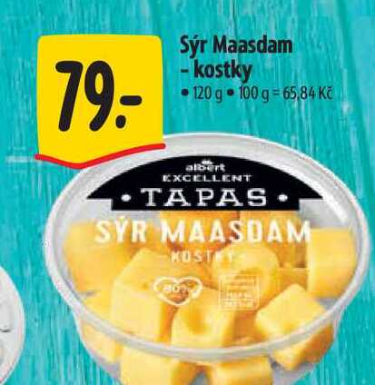 Sýr Maasdam - kostky 120 g 