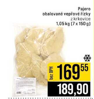 Pajero obalované vepřové řízky z krkovice 1,05 kg (7 x 150 g) 