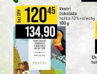 Vestri čokoláda hořká 70%+ořechy 100 g 
