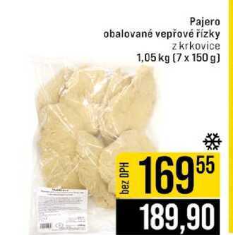 Pajero obalované vepřové řízky z krkovice 1,05 kg (7 x 150 g) 