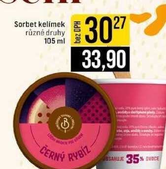 Sorbet kelímek různé druhy 105 ml 