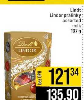 Lindor pralinky assorted milk 137 g