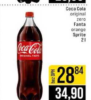Coca Cola original zero Fanta orange Sprite 2l