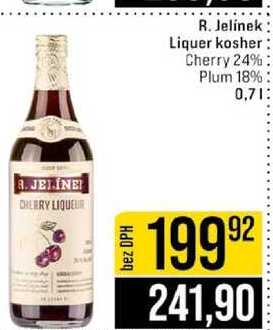 R. Jelínek Liquer kosher Cherry 24% Plum 18% 0,7l