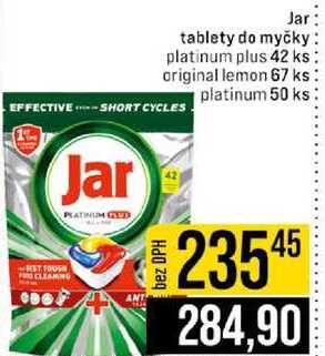 Jar tablety do myčky platinum plus 42 ks original lemon 67 ks platinum 50 ks 