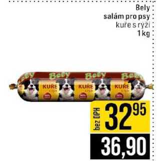 Bely salám pro psy kuře s ryži 1kg 