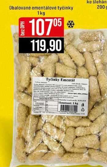 Obalované ementalové tyčinky 1kg 