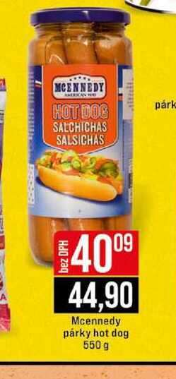 Mcennedy párky hot dog 550 g