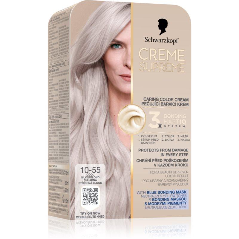 Schwarzkopf Creme Supreme permanentní barva na vlasy odstín 10-55 Cool Silverblond 60 ml