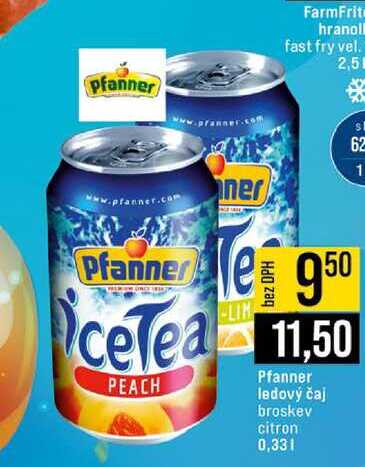 Pfanner ledový čaj broskev citron 0,33l