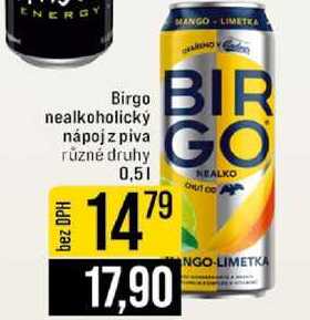 Birgo nealkoholický nápoj z piva různé druhy 0,5l