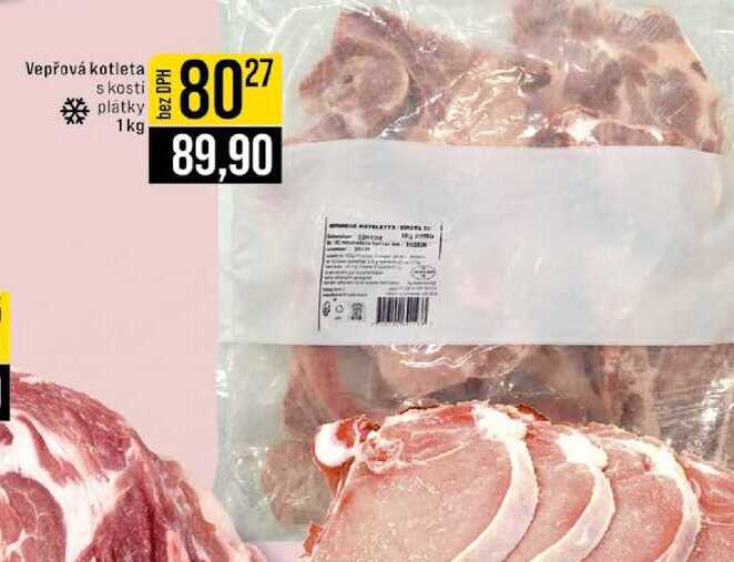 Vepřová kotleta s kosti plátky 1kg