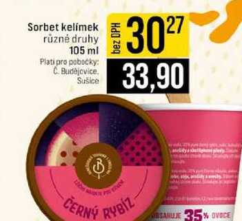 Sorbet kelímek různé druhy 105 ml 