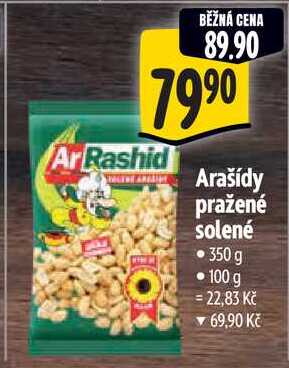 Arašídy pražené solené, 350 g