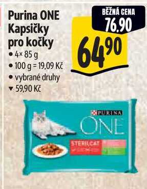 Purina ONE Kapsičky pro kočky, 4x 85 g 