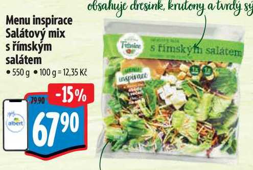 Menu inspirace Salátový mix s římským salátem, 550 g 