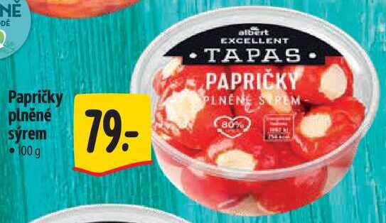 Papričky plněné sýrem, 100 g