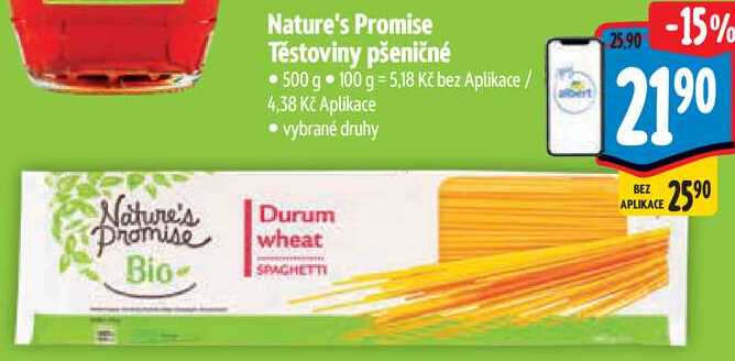 Nature's Promise Těstoviny pšeničné, 500 g