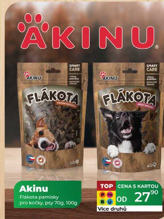 Akinu Flákota pamlsky pro kočky, psy 70g,100g 