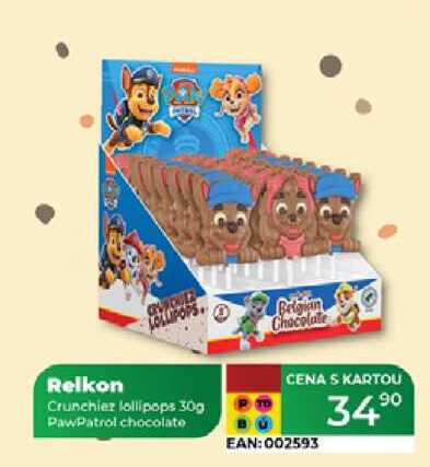 Relkon LOLLIPOPS Crunchier lollipops 30g PawPatrol chocolate 