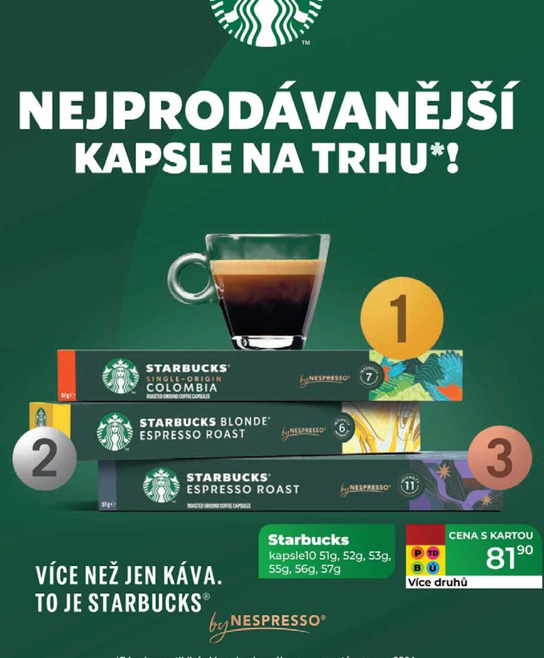 Starbucks kapsle10 51g, 52g, 53g, 55g, 56g, 57g 