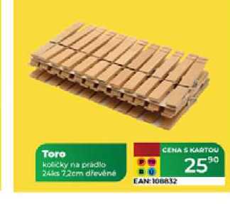 Toro količky na prádlo 24 7.2cm drevené 