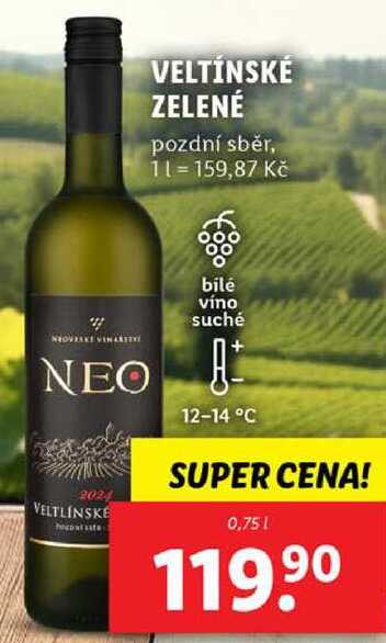VELTÍNSKÉ ZELENÉ, 0,75 l