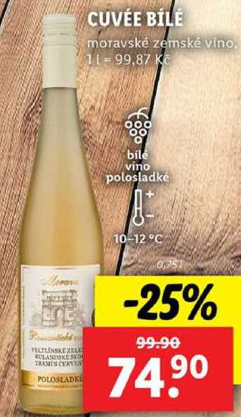 CUVÉE BÍLÉ, 0,75 l
