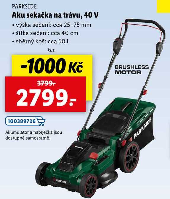 Aku sekačka na trávu, 40 V 