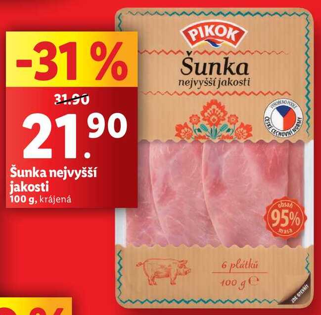 Šunka nejvyšší jakosti, 100 g