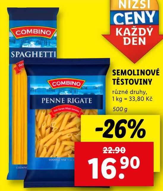 SEMOLINOVÉ TĚSTOVINY, 500 g